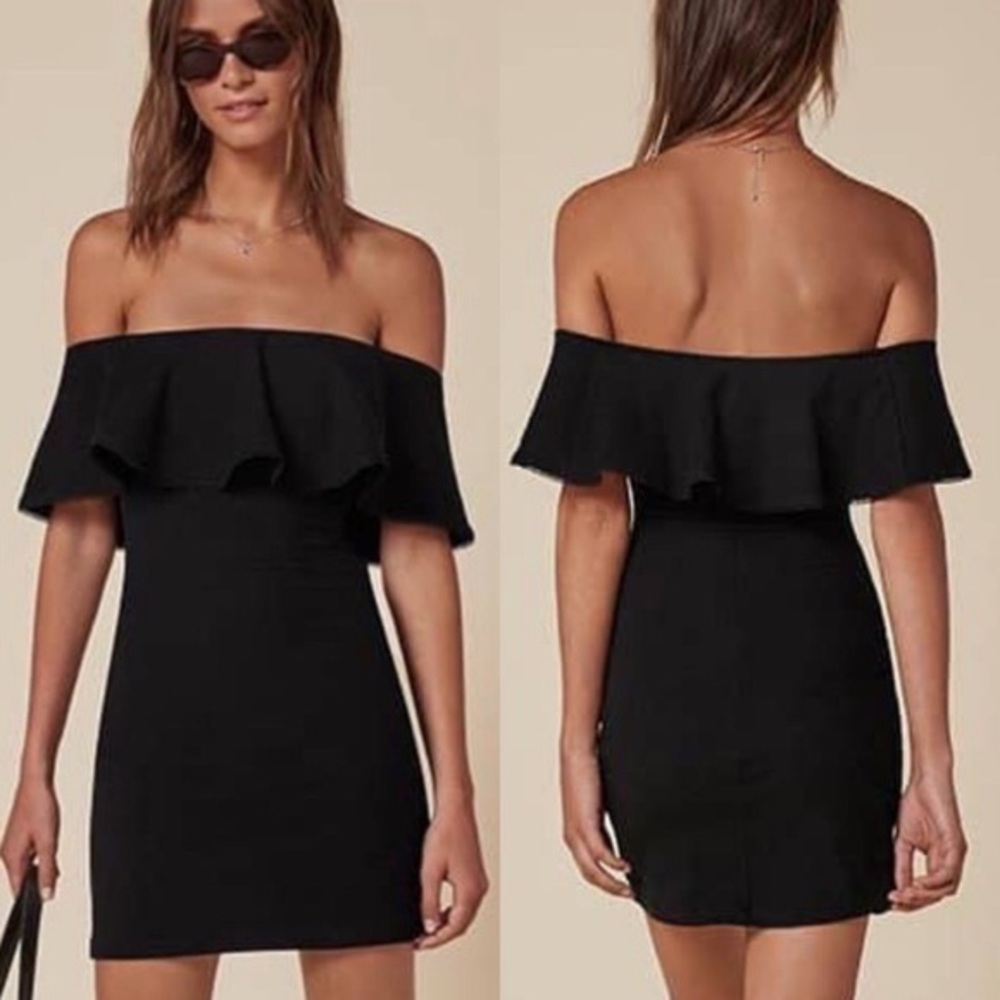 Reformation Banana Dress Black XS